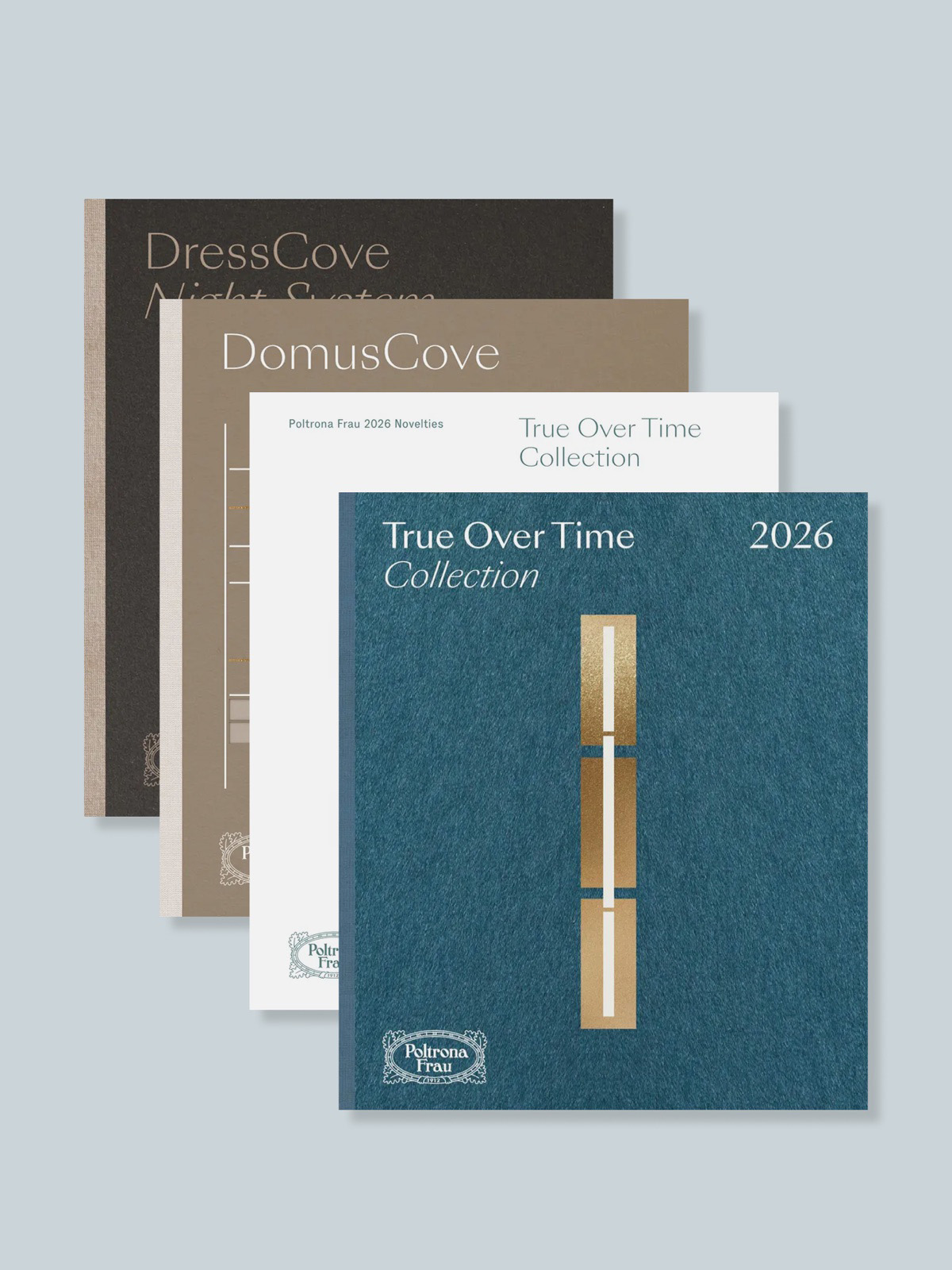 A stack of Poltrona Frau catalogs.