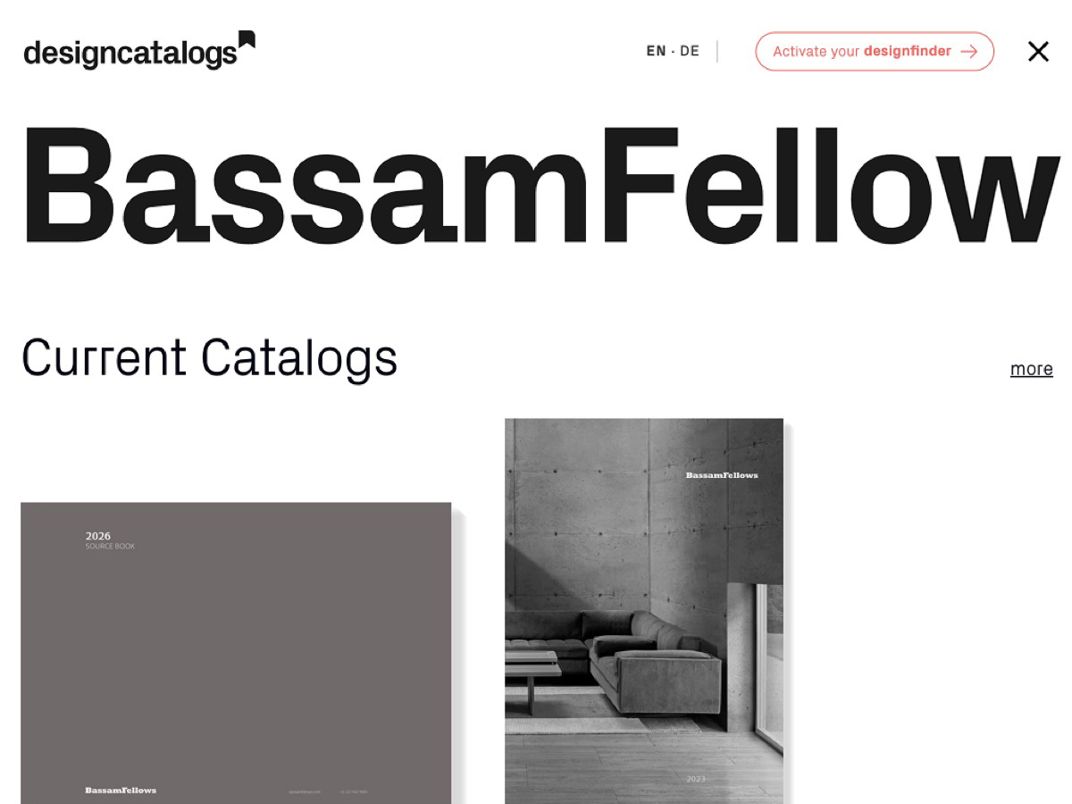 A BassamFellows brand page on Designcatalogs.