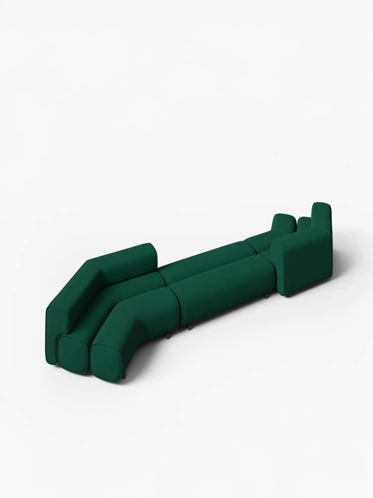 A green modular sofa from the current collection.